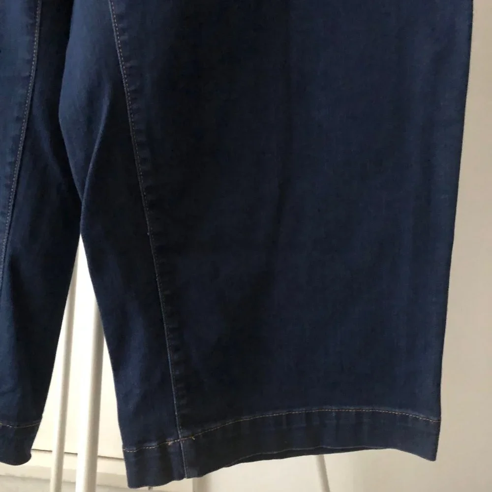 OLD NAVY BLUE JEANS DENIM STRETCH WIDE LEG CROP SIZE 24 NWOT - Picture 5 of 5